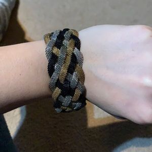 Gold, Silver and Black Bracelet